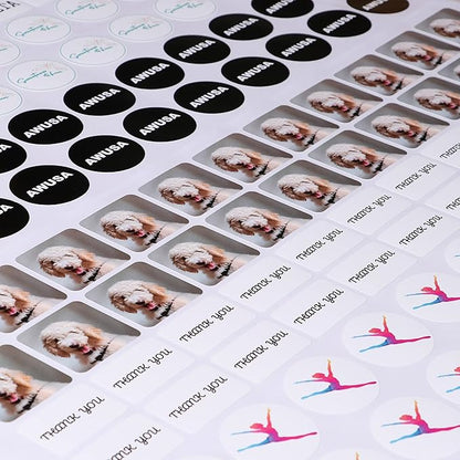 Custom Stickers Personalized Labels - Customized Stickers with Any Design Image Logo Text,Custom Stickers for Business Logo,Custom Thank You Label Stickers,100 Labels (Square,4.5"x4.5")