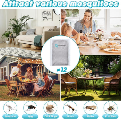 12 Pack Mosquito Attractant in Bulk, Lure for Bug Zapper Bait Refill Compatible with All Mosquito Trap Enhances Catch Rates for Indoor Outdoor Traps, Safe and Long Lasting