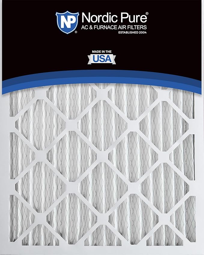Nordic Pure 25x25x2 (Actual Size: 24 1/2 x 24 1/2 x 1 3/4) Pleated MERV 8 Air Filters 3 Pack