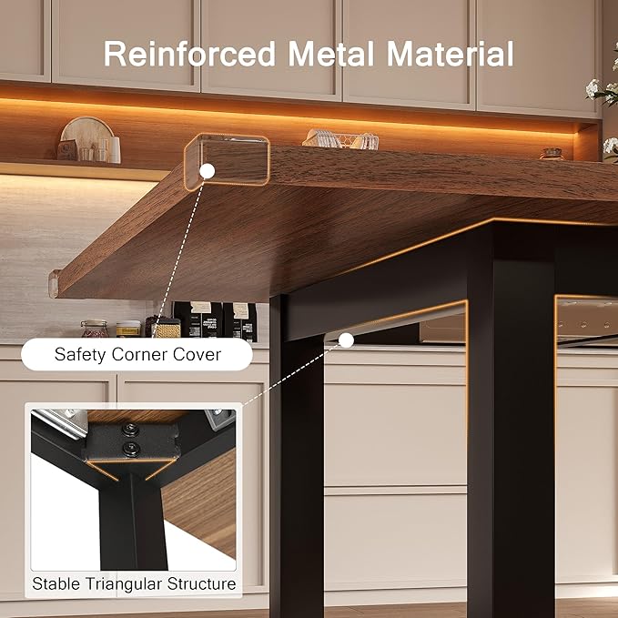 Extendable Dining Table for 4-6, 63" Modern Kitchen Table, Farmhouse Dining Room Tables for Dining, Kitchen, Office, Living Room, Rectangular Wooden Tables, Space Saving (Walnut)