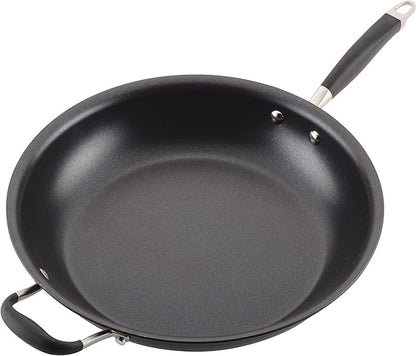 Anolon Advanced Home Hard Anodized Nonstick Frying Pan, 14.5 Inch – Large Skillet with Helper Handle, 14 Inch Nonstick Frying Pan, Durable Cookware - Onyx