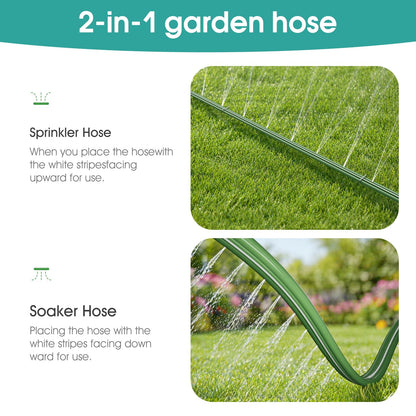 Amolok 50 FT Soaker Hose for Garden Lawn, Water Saving Sprinkler Hose