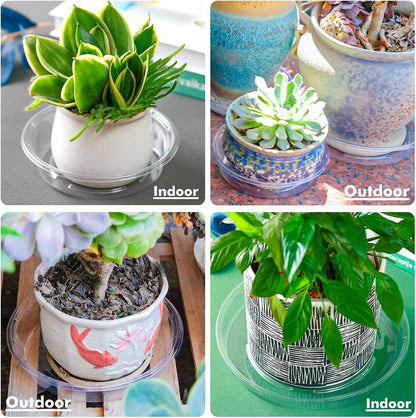 Plant Saucer 50 Pack Plant Trays for Pots 6 Inch Plastic Plant Saucers for Outdoors and Indoors Clear Drip Trays for Potted Plants Flower Pot Plates to Catch Water Plant Drainage Dishes No Holes