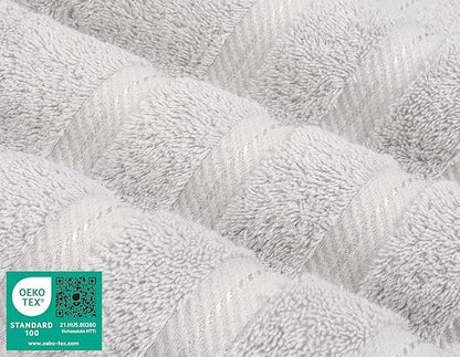 American Soft Linen 35x70 Jumbo Large Bath Towels, 600 GSM 100% Cotton Turkish Bath Sheet, Oversized Luxury Bath Towels for Bathroom Beach and Pool, Silver Grey