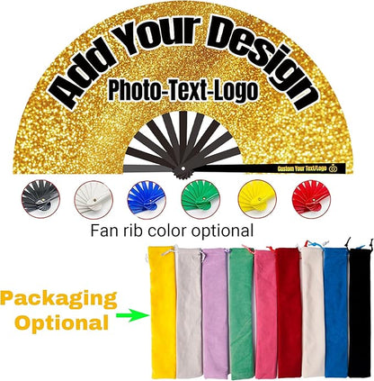Custom Fans with Your Photo/Text - Personalized Folding Hand Fan for Line Dancing, Weddings, Parties | Decorative Gift for Women, Church Events & Dance Performances (10, 10 Inch)