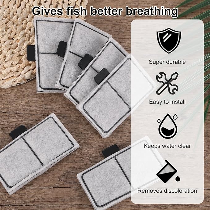 12pcs Filter Cartridges for Top Fin EF-S & BF5 BETTAFLO, 3.7x2.1in/9.5x5.5cm Fish Tank Filter Cartridge Replacement Parts for Aquarium Water Filtration (Grey)