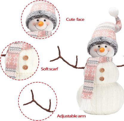 Christmas 2025 Animated Snowman Decorations, Xmas Handmade Plush Ornaments for Indoor, Home and Holiday, Present for Family and Friends