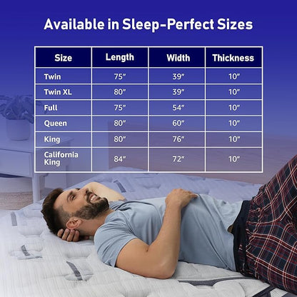 REVO SLEEP Gel Memory Foam Mattress, 10-Inch Queen – Cooling Gel Foam Bed with Contouring Support, Pressure Relief & Breathable Comfort – Balanced Feel for All Sleepers