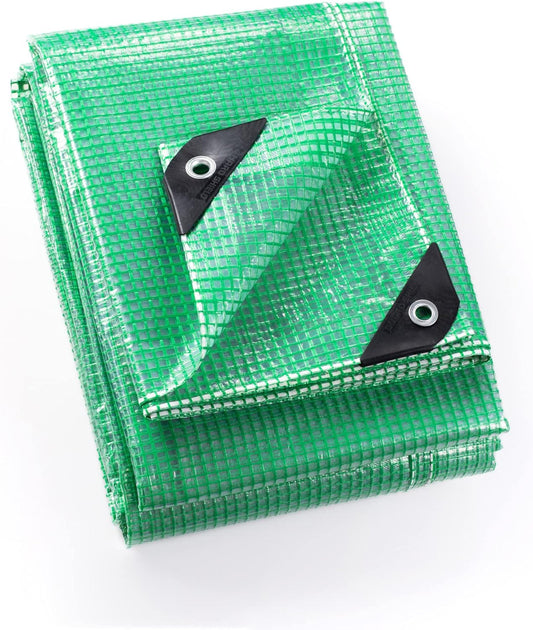 GUARD SHIELD Clear Green Tarp Heavy Duty 16x20 Feet Waterproof for Greenhouse Outdoor Garden Poly Cover UV Resistant 3x3 Weave 10mil