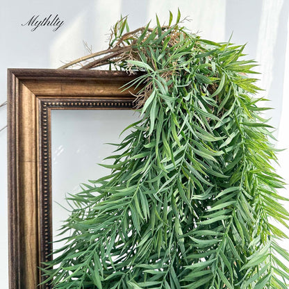 3 Fake Hanging Plants of Bamboo Stems with Roots, Faux Hanging Greenery Plastic Plants for Party Home Office Farmhouse Living Room Greenery Wall, Ceiling, Bathroom, Mantle, Spring Porch Decor