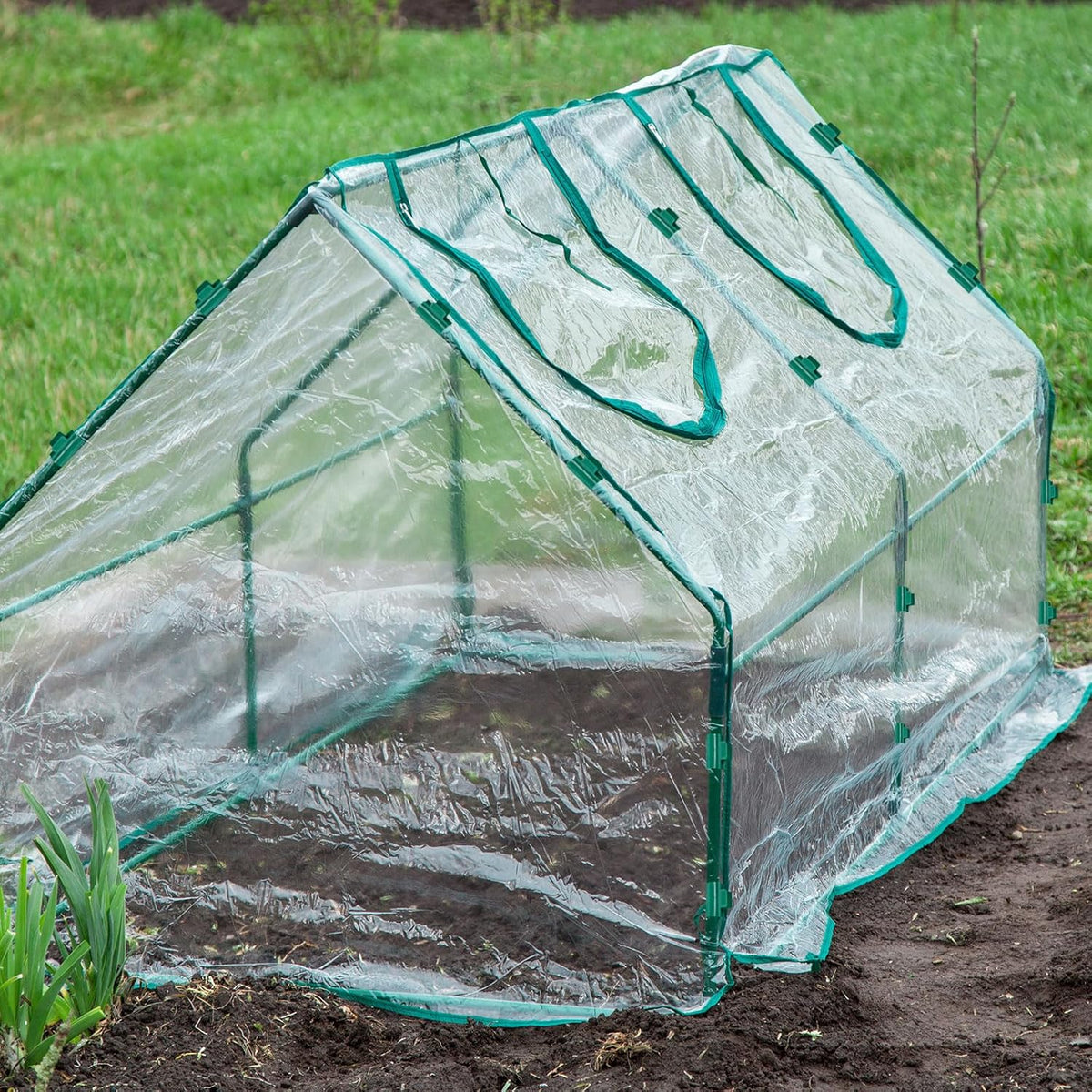 uxcell Greenhouse Clamps for 7/16inch PVC Pipe, 20pcs Greenhouse Film Clamps Shading Net Rod Clip Garden Hoops for Row Cover, Greenhouse Plastic Sheeting(Dark Green)