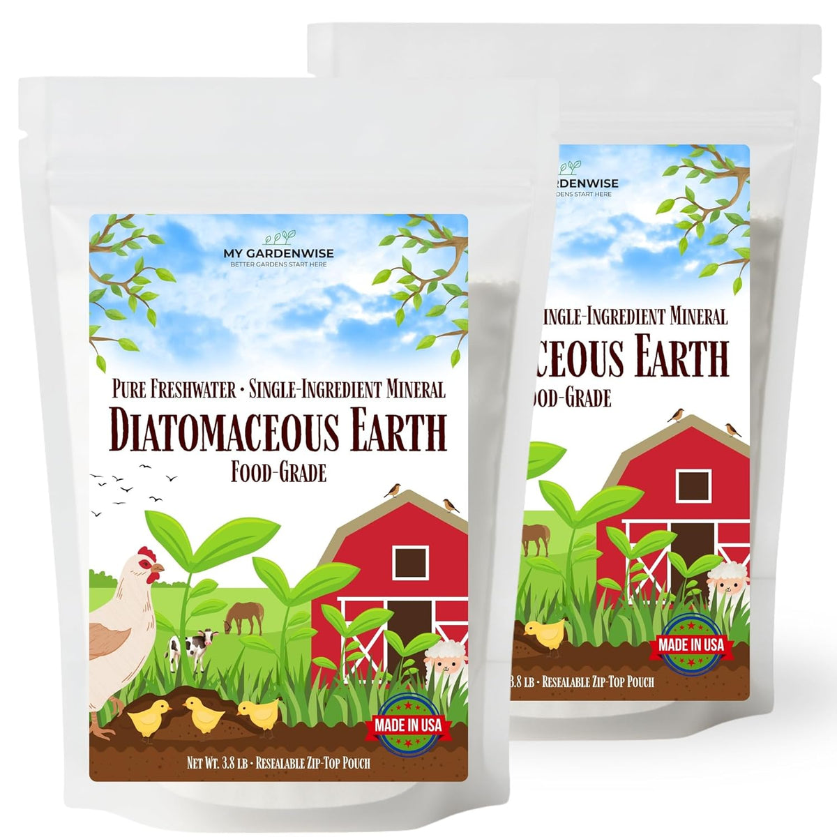 Diatomaceous Earth Food Grade – Diatomaceous Earth (DE) Powder – Pets & Plants Safe – Made in USA (7.6 lb)