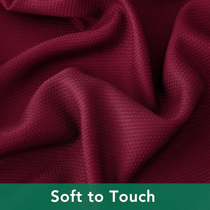 Biscaynebay Textured Fabric Christmas Rectangle Tablecloths 90x132, Burgundy Water Resistant Tablecloths for Dining, Kitchen, Wedding, Parties etc. Machine Washable
