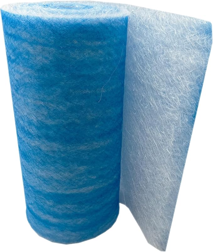 Paint Booth Exhaust Fiberglass Filter Roll, Blue/White Paint Arrestor for Spray Booth (48" x 200ft)