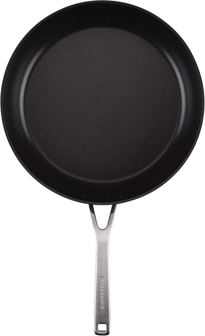 KitchenAid Hard Anodized Induction Nonstick Fry Pan/Skillet with Lid, 12.25 Inch, Matte Black