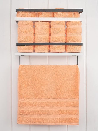 American Soft Linen Luxury Hand Towels for Bathroom, 600 GSM 100% Cotton Turkish 4 Piece Hand Towel Set, 600 GSM Hand Face Towels for Kitchen, Peach Hand Towels
