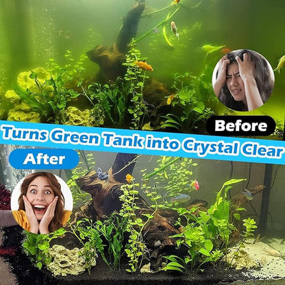 Aquarium U-V Filter 300GPH for Large 80-200 Gal Fish Tank Pond, Powerful Internal Submersible Pump Green Water Clean Killing Machine Air Supply Deodorization Keep Saltwater Freshwater Crystal Clear