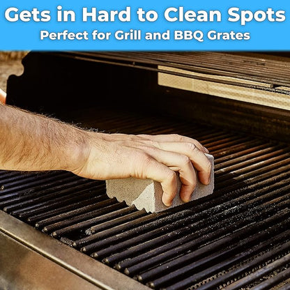 Heavy Duty, Non-Toxic Grey Grill Brick Cleaner 8 Pack. Reusable Chemical Free BBQ Pumice Cleaning Block for Flattops, Grills and Griddles. Non Scratch Grillstone is the Perfect Barbecue Scouring Tool