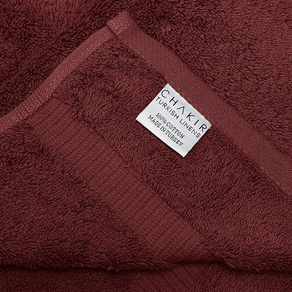 Chakir Turkish Linens 100% Cotton Premium Turkish Towels for Bathroom | 30'' x 60'' Large Bath Towels (4 Piece, Cranberry)