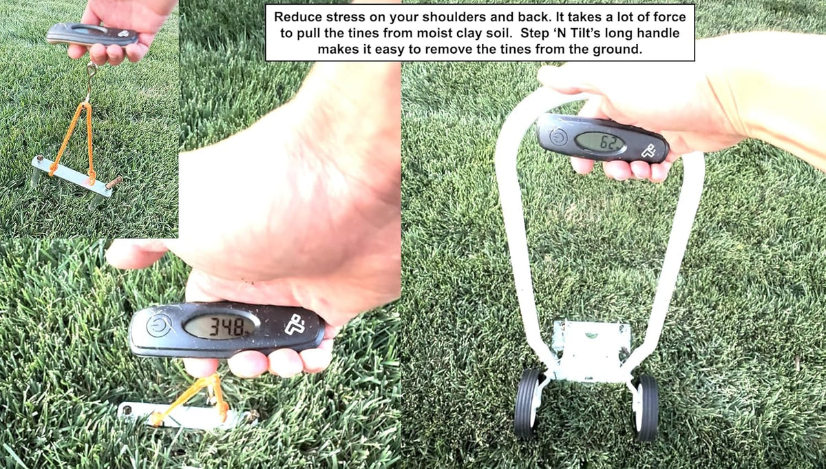 Step 'N Tilt Core Lawn Aerator Version 4 Kit (3.4 Inch Standard Length Coring Tines Without Soil Core Container)