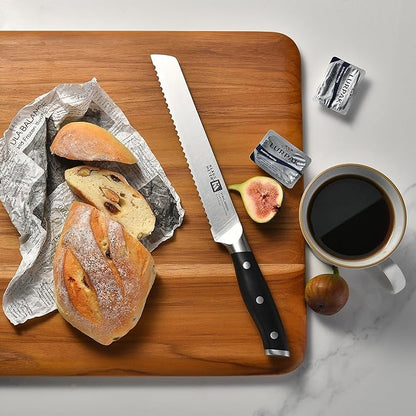 Stahl High Carbon Exclusive German Steel 8 inch Bread Knife (Black)