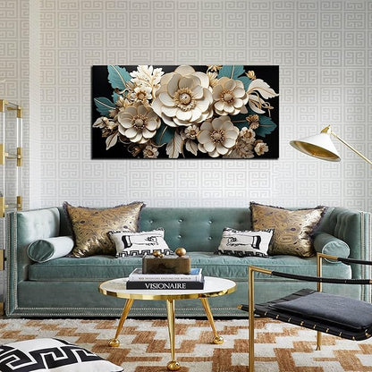 Flower Canvas Wall Art for Living Room Bedroom Home Office White Flower Picture Artwork Large Framed Wall Art Modern Canvas Prints Size 20x40
