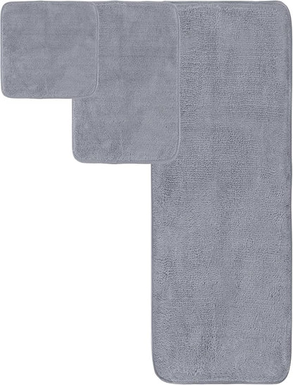 POLYTE Oversize, 60 x 30 in., Quick Dry Lint Free Microfiber Bath Towel Set, 6 Piece (Gray)