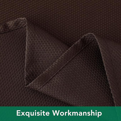 Biscaynebay Textured Fabric Square Tablecloth 90x90 Inch, Brown Water Resistant Card Table Cloth Folding Table Cover for Dining, Kitchen, Wedding and Parties etc. Machine Washable