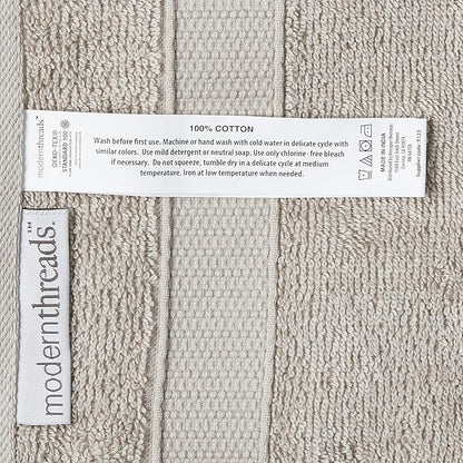 Modern Threads 6-Piece 100% Combed Cotton Yarn Dyed Cobblestone Jacquard Towel Set Charcoal