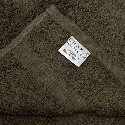 Chakir Turkish Linens 100% Cotton Premium Turkish Towels for Bathroom | 30'' x 60'' Large Bath Towels (4 Piece, Cocoa)