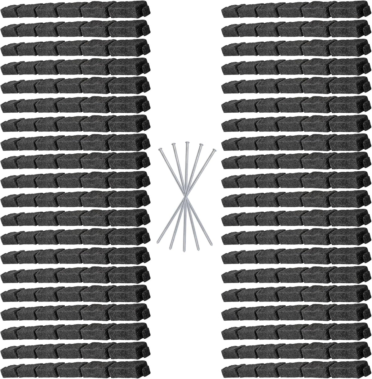 Beuta Landscape Edging | Garden Edging Border | Faux Stone Bricks for Lawn edging, Flower beds, Pathways & Yard Edging– 40 Packs | Each Section Has 6 Bricks 48"L x 4"W x 2.25"H | 120 Spikes |Charcoal