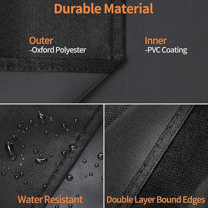 Outdoor Heavy Duty Waterproof Grill Cover Compatible with BAC380 BAC504 Traeger Pro 34 & 780 Series Wood Pellet Grill and Smoker, Texas and More, Full Length Barbecue Grill Cover, Black