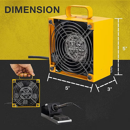 KOTTO Solder Smoke Absorber Remover Fume Extractor Smoke Prevention Absorber DIY Working Fan for Soldering Station (Yellow)