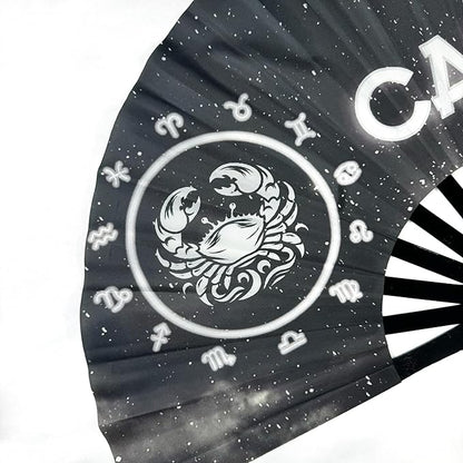 DeFlare | Cosmic Zodiac Rave Fan | Zodiac Sign Hand Fan | Astrology Rave Fan | Hand Fan | Large Rave Fan | Large Clacking Fan
