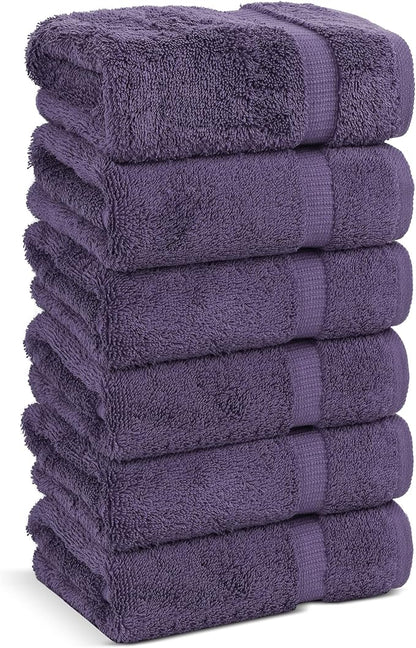 Chakir Turkish Linens | Hotel & Spa Quality 100% Cotton Premium Turkish Towels | Soft & Absorbent (6-Piece Hand Towels, Plum)