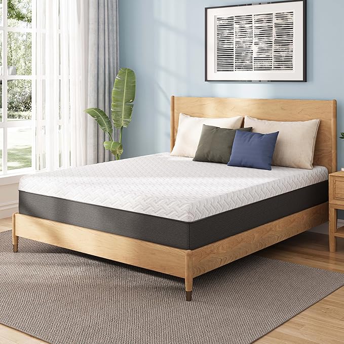 12 Inch Full Green Tea Memory Foam Mattress for Cool Sleep & Pressure Relief, Bed in a Box, Removable Cover No Fiberglass, CertiPUR-US Certified
