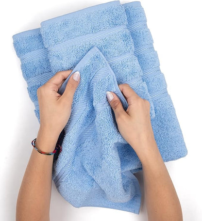 American Soft Linen 35x70 Jumbo Large Bath Towels, 600 GSM 100% Cotton Turkish Bath Sheet, Oversized Luxury Bath Towels for Bathroom Beach and Pool, Sky Blue