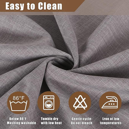 Fitable Faux Linen Tablecloths Rectangle 60 x 144 Inch - 2 Pack Neutral Table Clothes for 10 Foot Tables, Stone Flax Look Kitchen Table Covers for Farmhouse, Dining, Party, Banquet, Buffet