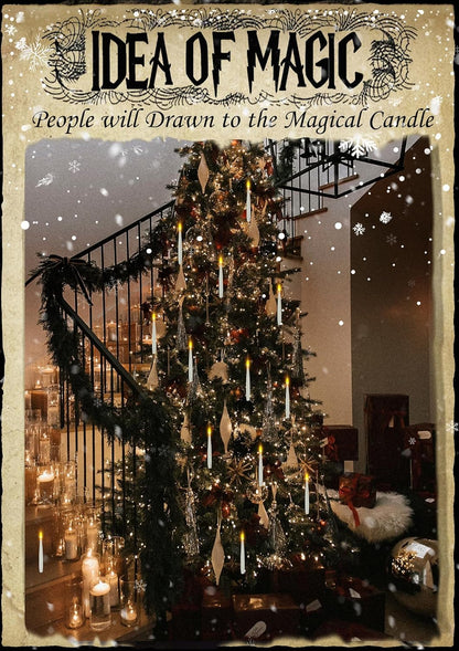 Halloween Decoration Floating Candle with Wand Magic LED Flickering-20PCs | Warm Light Flameless Battery Operated Taper Hanging Candles Set for Birthday Theme Party Gift Classroom Christmas Decor