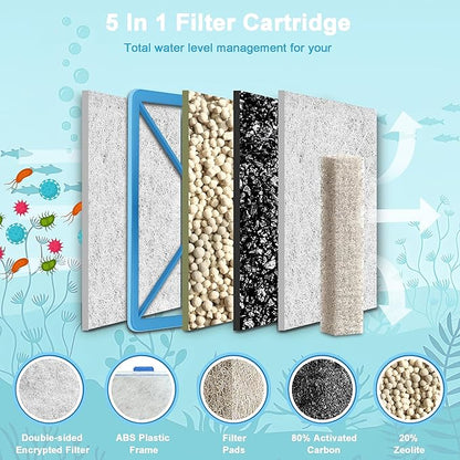 8 Pack Medium Fish Filter Cartridges Replacement Compatible with Aqueon QuietFlow LED PRO Power Size 10/E Internal Power 20 Filter/Zilla Size 20(Extra 4pcs Pads)