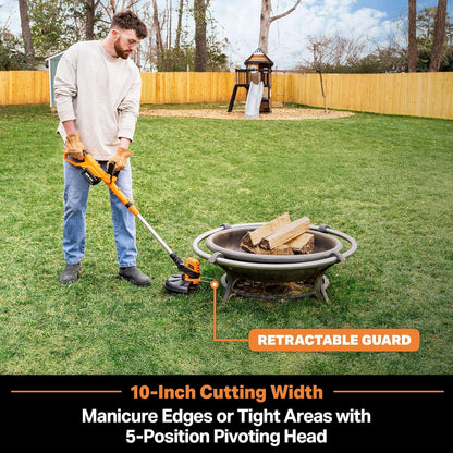 LawnMaster CLGT2410S 24V 10" Cordless String Trimmer Weed Eater 2.0AH Battery & Charger Included