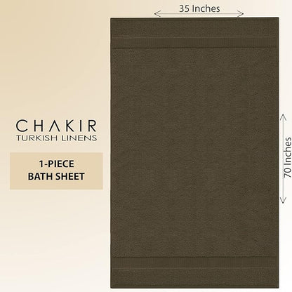 Chakir Turkish Linens 100% Cotton Premium Turkish Towels for Bathroom | 35'' x 70'' (1-Piece Bath Sheet, Cocoa)