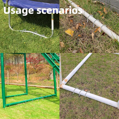 40 Pack Ground Garden Rebar Stakes Rebar 12 Inch Anti-Rust Galvanized Steel J Shape Hook Heavy Duty Ground Anchors for Tents, Position Kits,Fences, and Trampolines Landscape Fabric