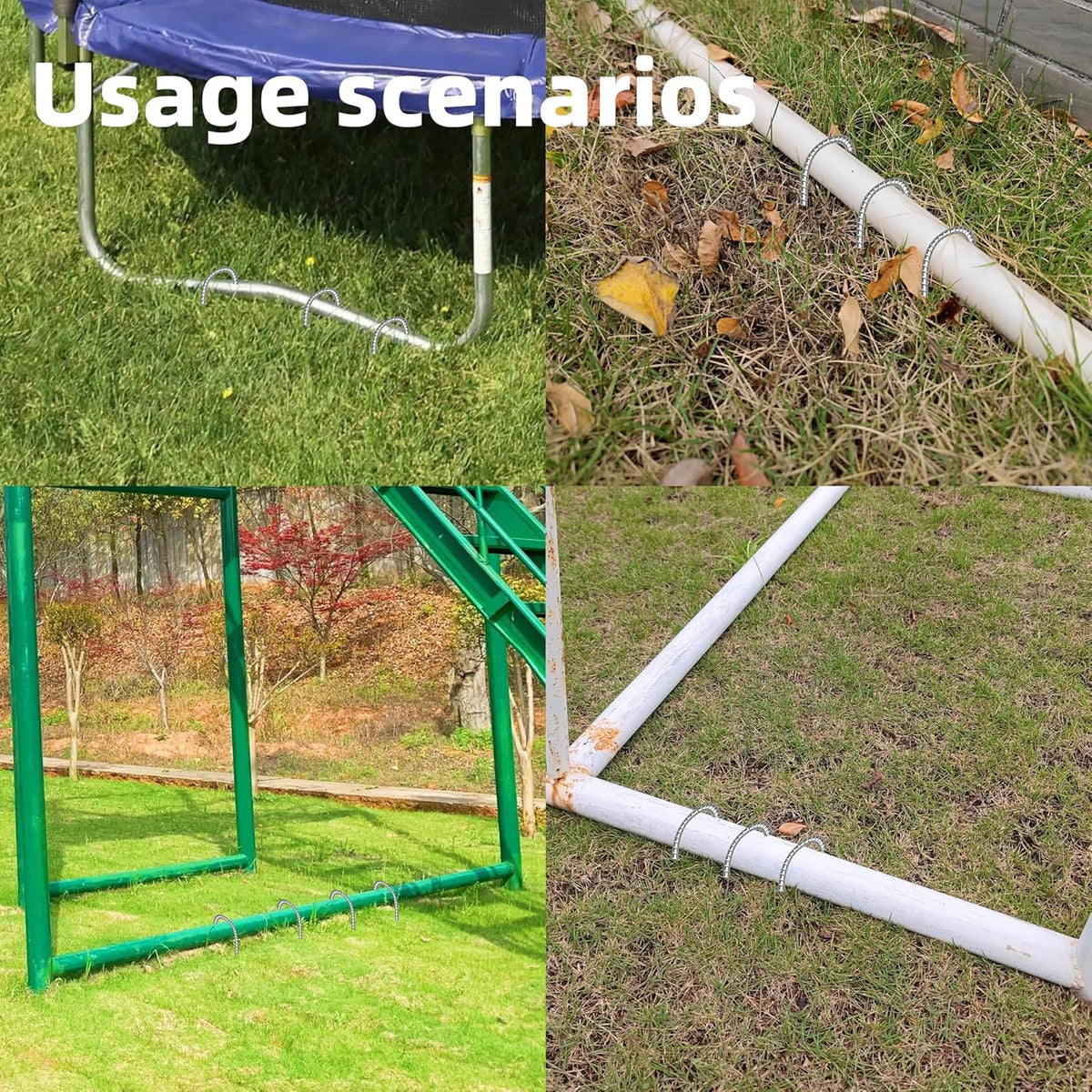 36 Pack Ground Garden Rebar Stakes Rebar 12 Inch Anti-Rust Galvanized Steel J Shape Hook Heavy Duty Ground Anchors for Tents, Position Kits,Fences, and Trampolines Landscape Fabric