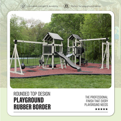 Playsafer 4' Flexible Interlocking Rubber Edging for Playgrounds (Black, 2 Pack)