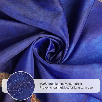 Marble Shower Curtain, Blue Marble Shower Curtain Set, Abstract Luxury Navy Blue Gold Glitter Veins Texture Marble Shower stall Curtain for Bathroom, Waterproof Fabric with 12 Hooks, 72 x 72 inches