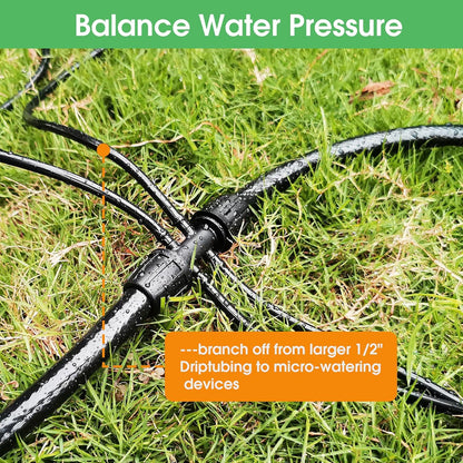 100FT 1/4 inch Drip Irrigation Tubing Distribution Hose Tube for Garden Irrigation System