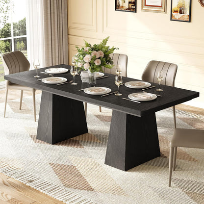 Rectangle Dining Table for 4-6 People,Wooden Table with Heavy Duty Legs