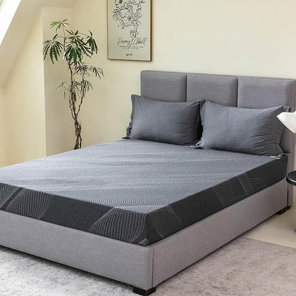 Full Mattress 8 Inch Charcoal Gel Memory Foam in a Box, CertiPUR-US Certified, Fiberglass Free, Cooling Double Mattress, Made in The USA of US Foam, 75" × 54" × 8", Medium