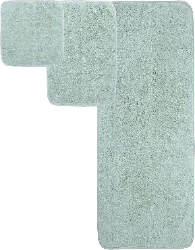 POLYTE Oversize, 60 x 30 in., Quick Dry Lint Free Microfiber Bath Towel Set, 6 Piece (Green)